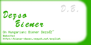 dezso biener business card